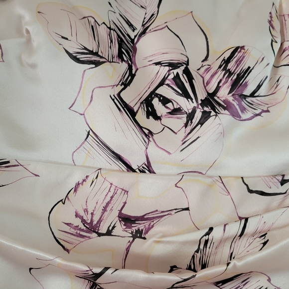 Silk Kay Unger Abstract Rose Strapless Dress Size 10 - Picture 3 of 4
